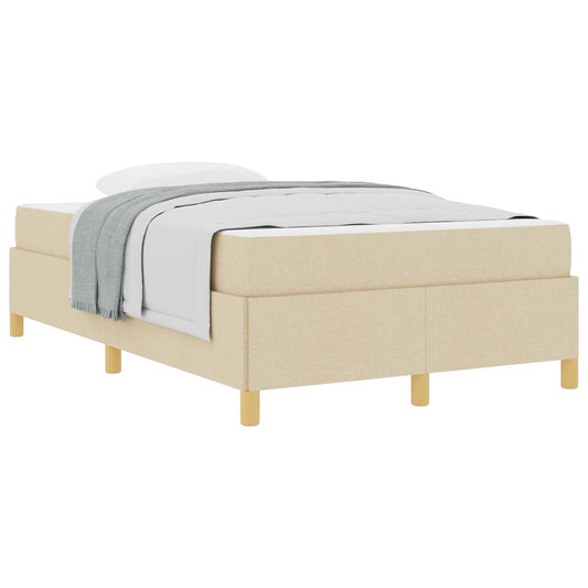 vidaXL Σκελετός Κρεβατιού με στρώμα Κρεμ 120 x 190 cm ύφασμα