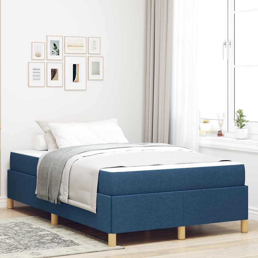 vidaXL Σκελετός Κρεβατιού με στρώμα Μπλε 120 x 190 cm ύφασμα