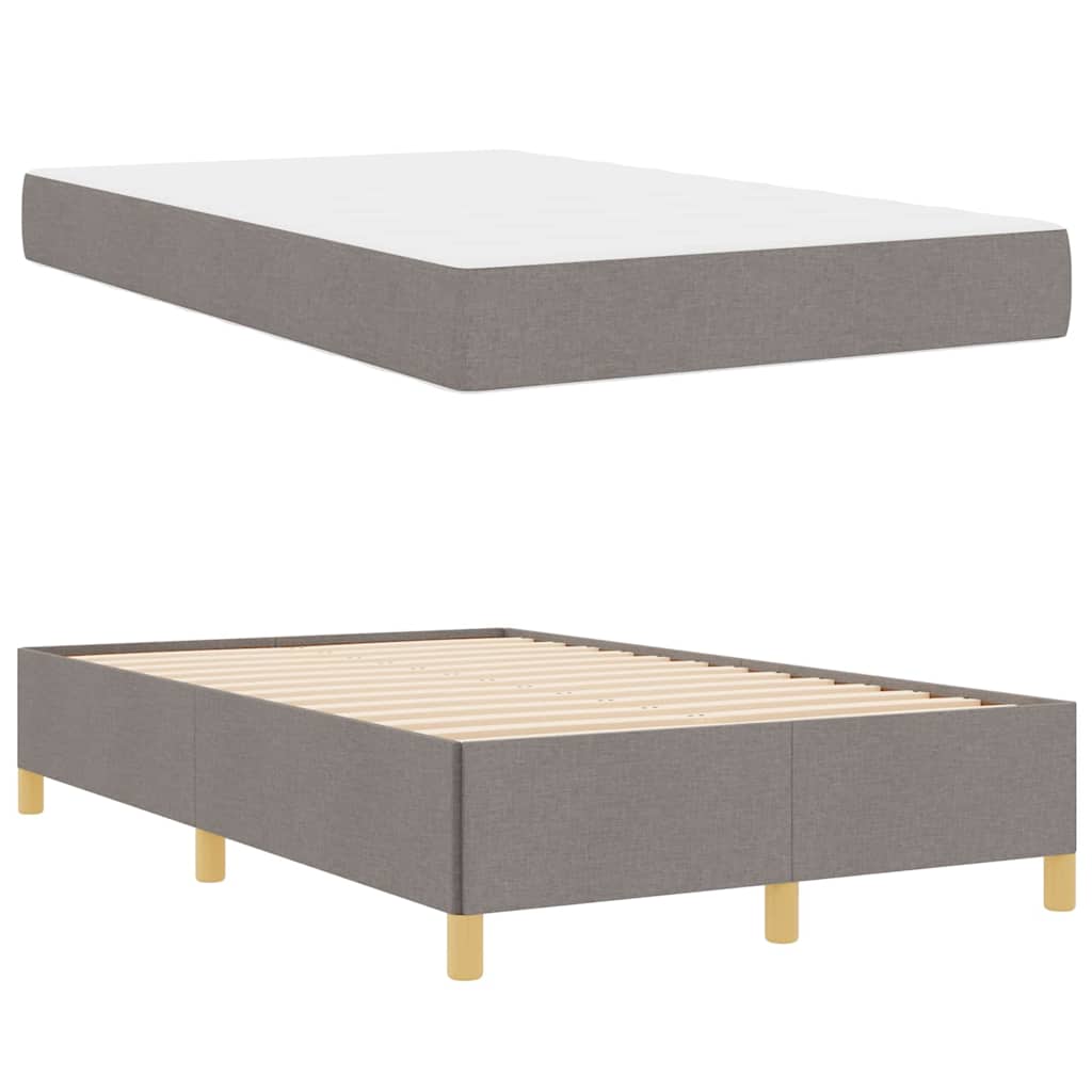 vidaXL Σκελετός Κρεβατιού με στρώμα Taupe 120 x 200 cm ύφασμα