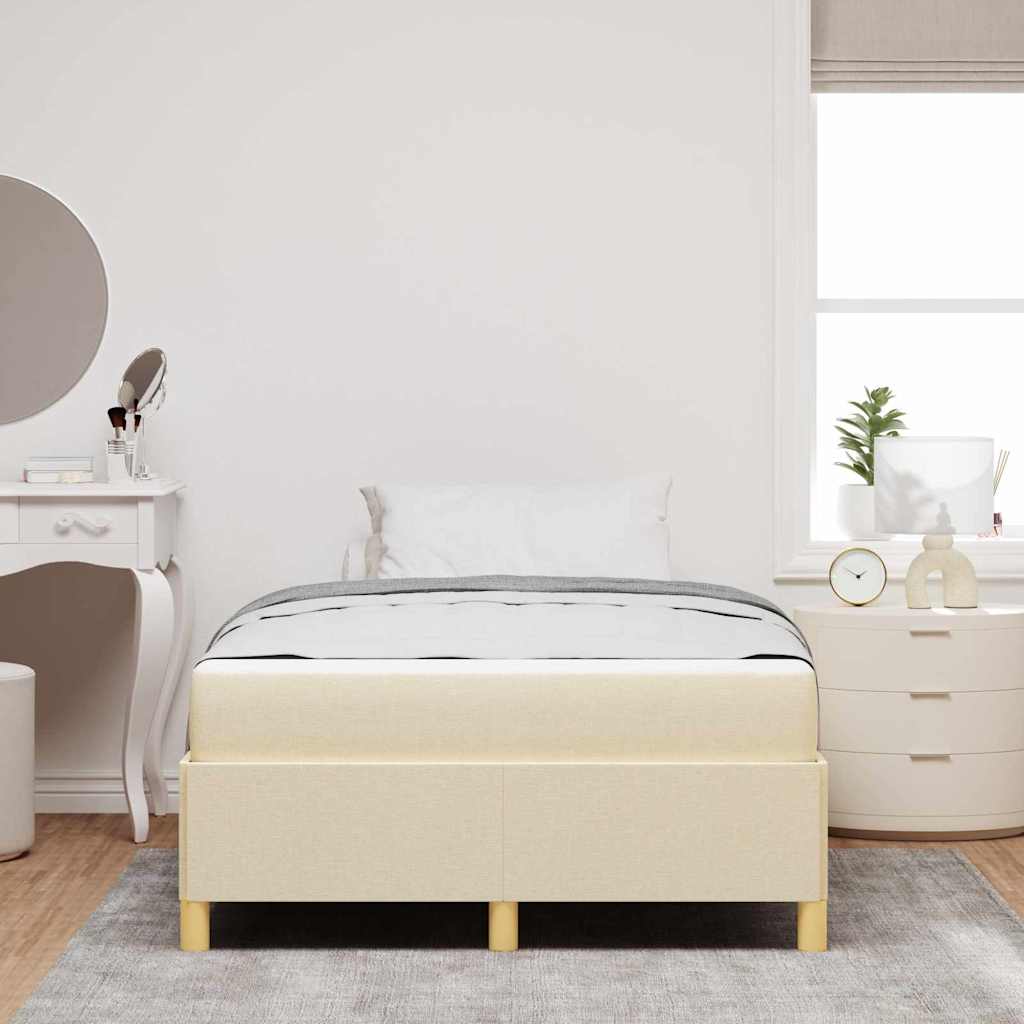 vidaXL Σκελετός Κρεβατιού με στρώμα Κρεμ 120 x 200 cm ύφασμα
