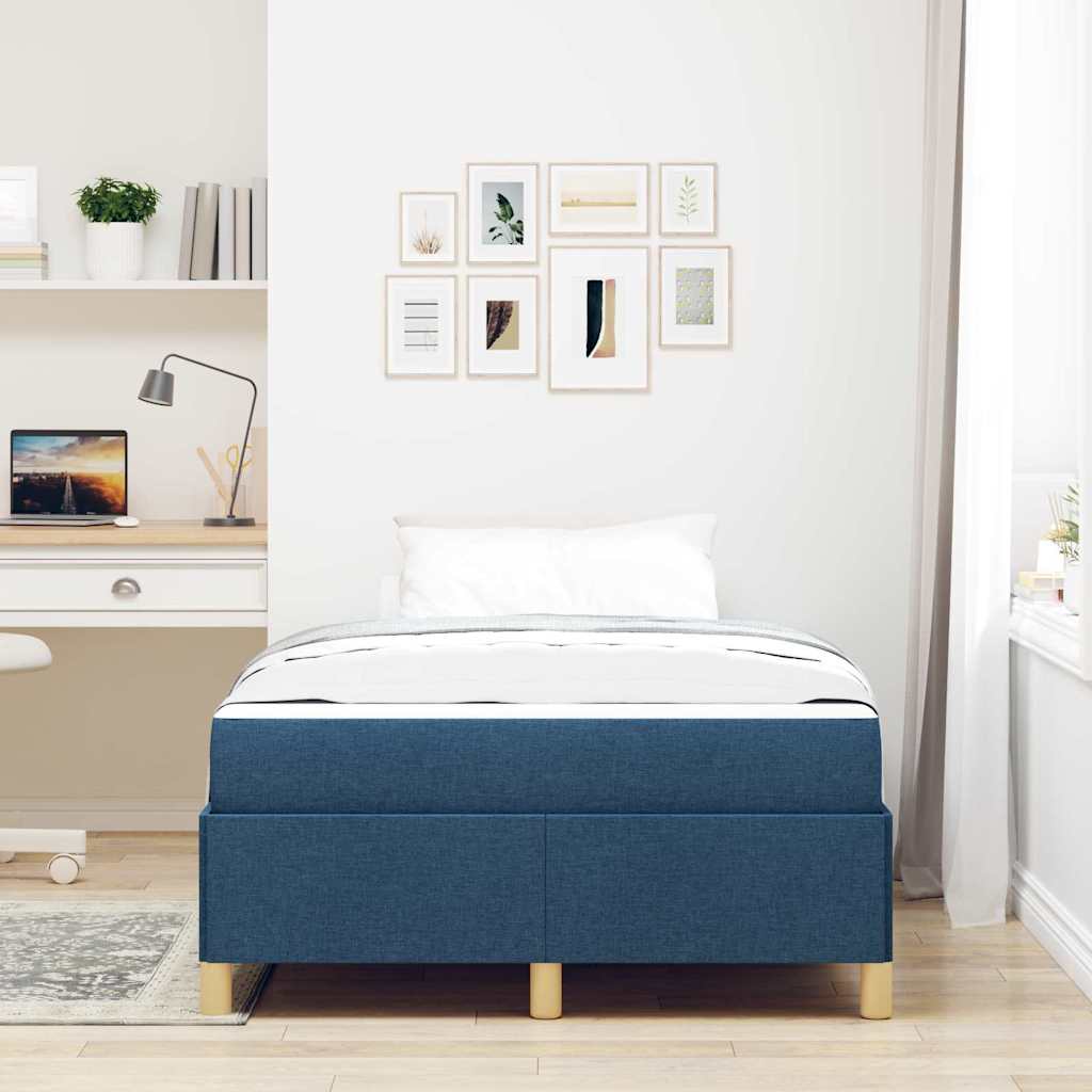 vidaXL Σκελετός Κρεβατιού με στρώμα Μπλε 120 x 200 cm ύφασμα
