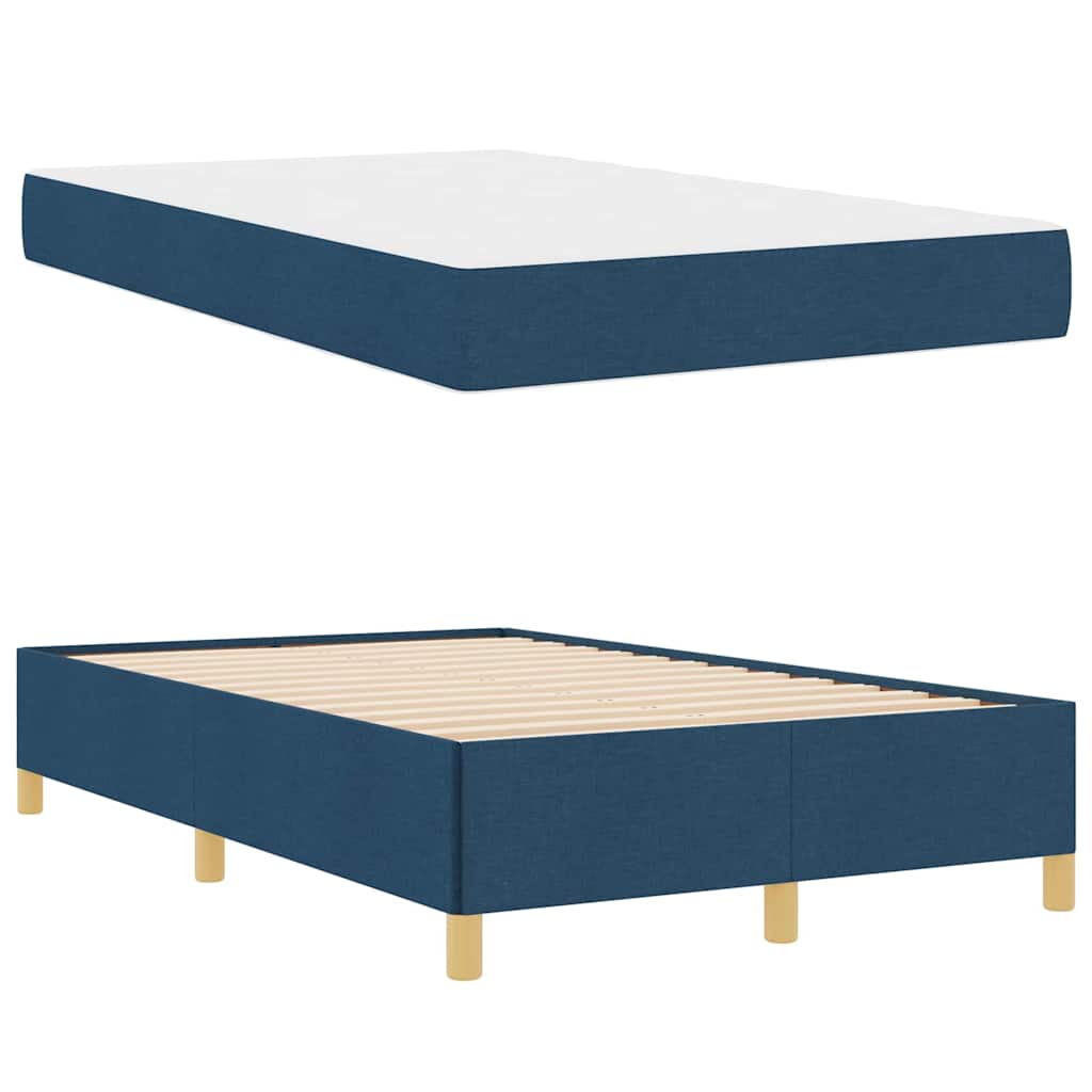 vidaXL Σκελετός Κρεβατιού με στρώμα Μπλε 120 x 200 cm ύφασμα