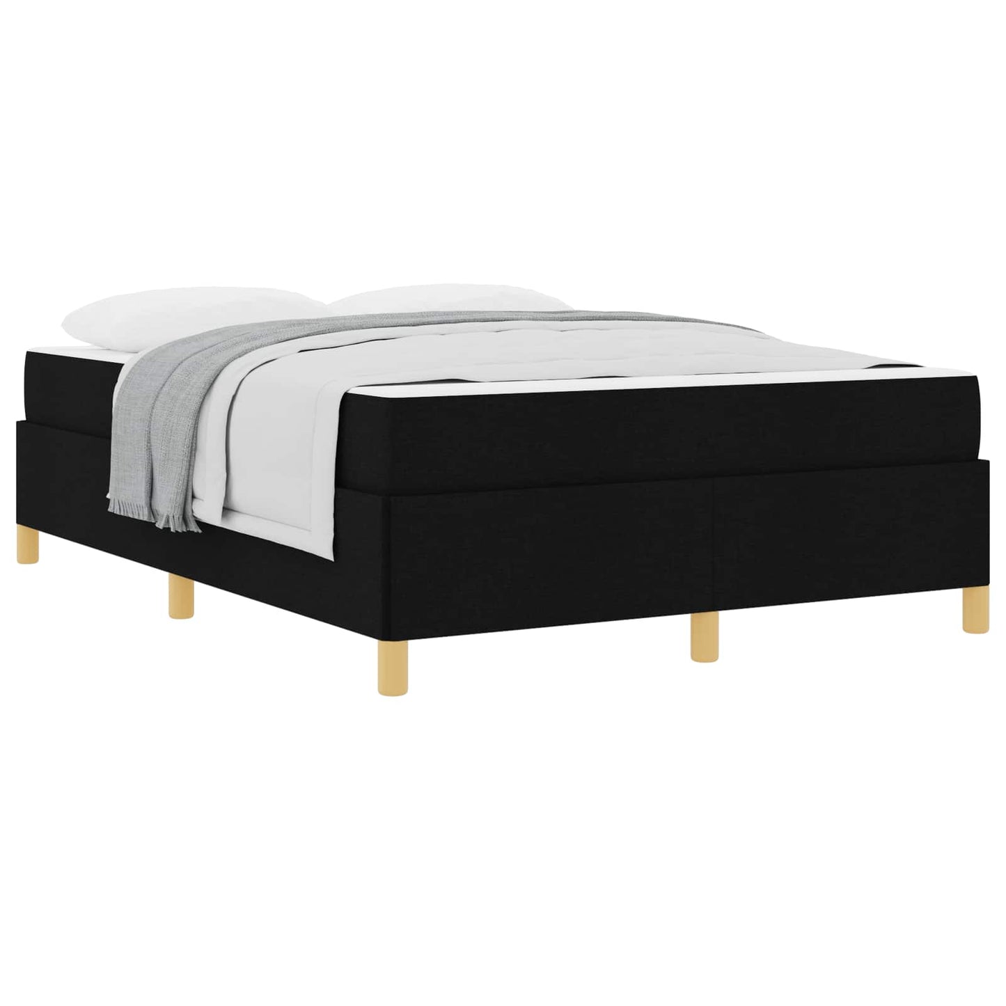 vidaXL Σκελετός Κρεβατιού με στρώμα Μαύρο 140 x 190 cm ύφασμα