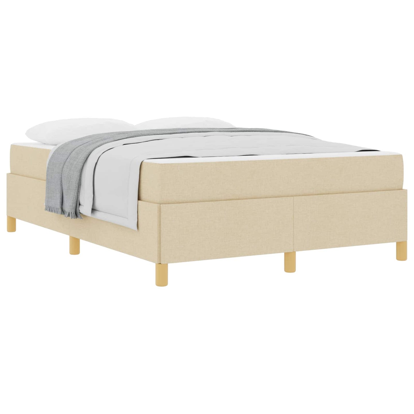 vidaXL Σκελετός Κρεβατιού με στρώμα Κρεμ 140 x 190 cm ύφασμα