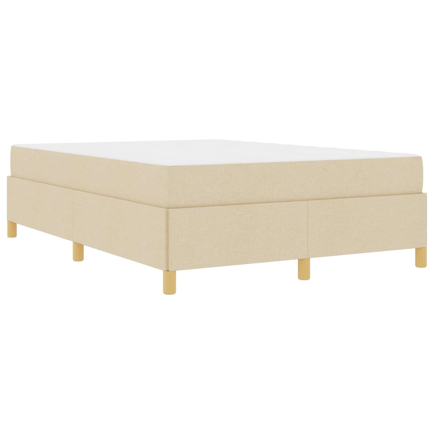 vidaXL Σκελετός Κρεβατιού με στρώμα Κρεμ 140 x 190 cm ύφασμα