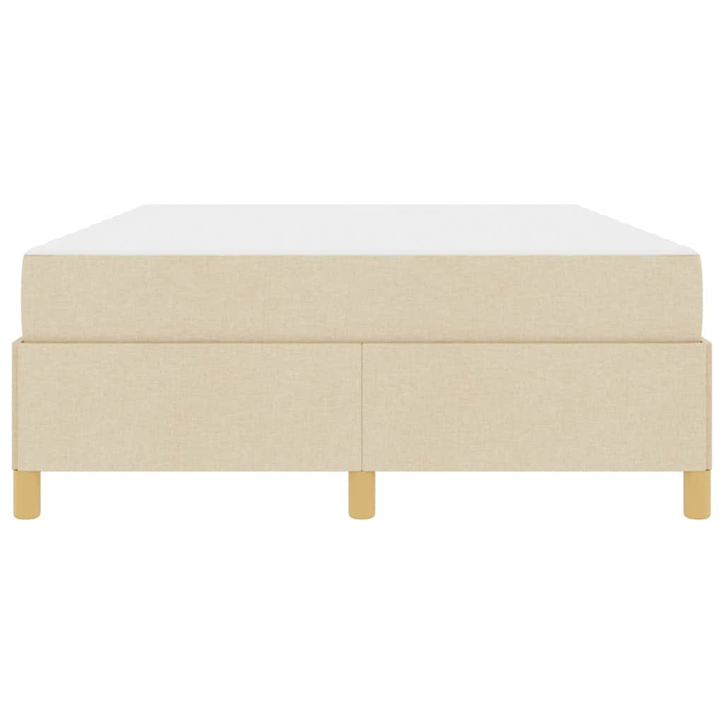 vidaXL Σκελετός Κρεβατιού με στρώμα Κρεμ 140 x 190 cm ύφασμα