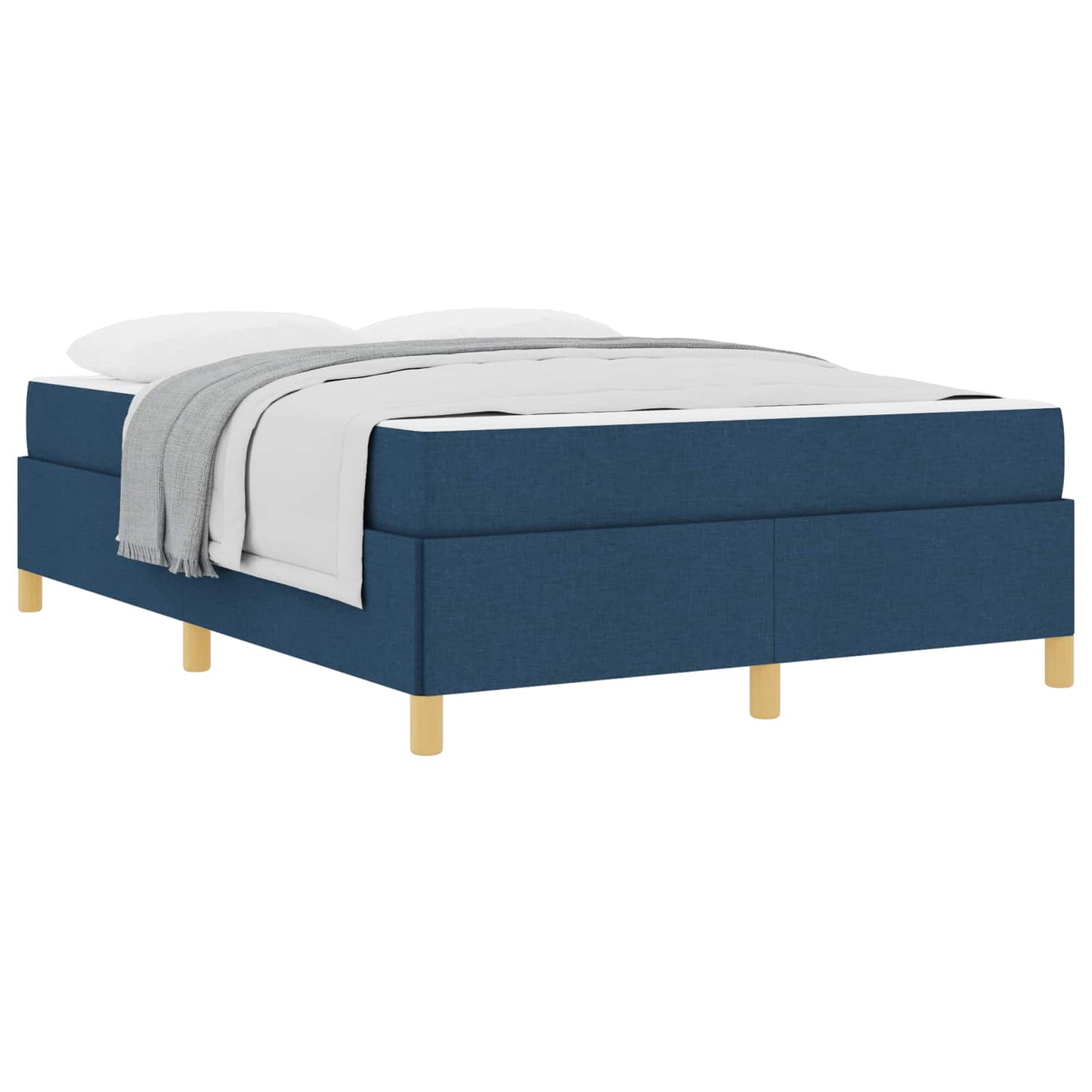 vidaXL Σκελετός Κρεβατιού με στρώμα Μπλε 140 x 190 cm ύφασμα