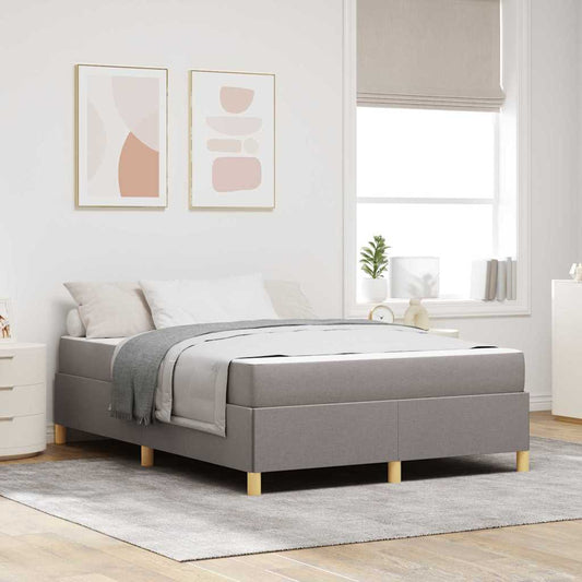 vidaXL Σκελετός Κρεβατιού με στρώμα Taupe 140 x 200 cm ύφασμα