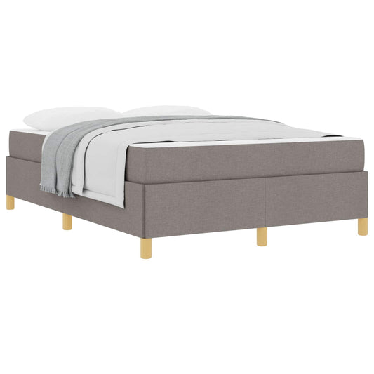 vidaXL Σκελετός Κρεβατιού με στρώμα Taupe 140 x 200 cm ύφασμα