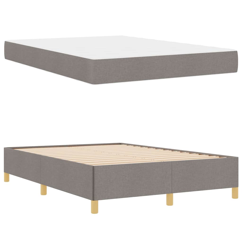 vidaXL Σκελετός Κρεβατιού με στρώμα Taupe 140 x 200 cm ύφασμα