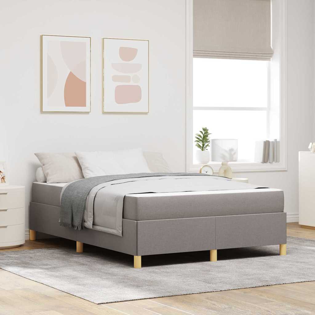 vidaXL Σκελετός Κρεβατιού με στρώμα Taupe 160 x 200 cm ύφασμα