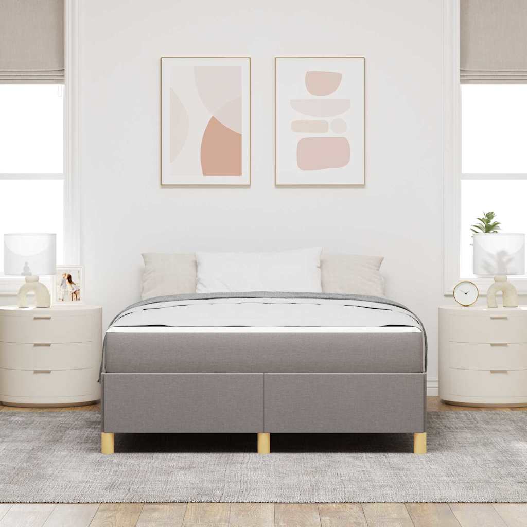 vidaXL Σκελετός Κρεβατιού με στρώμα Taupe 160 x 200 cm ύφασμα