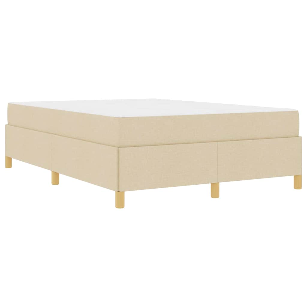 vidaXL Κρεβάτι με ελατήρια Κρέμα και Λευκό 160 x 200 cm ύφασμα