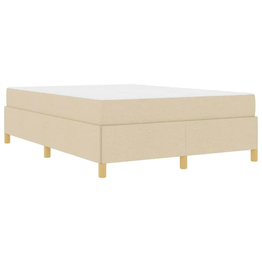 vidaXL Κρεβάτι με ελατήρια Κρέμα και Λευκό 160 x 200 cm ύφασμα