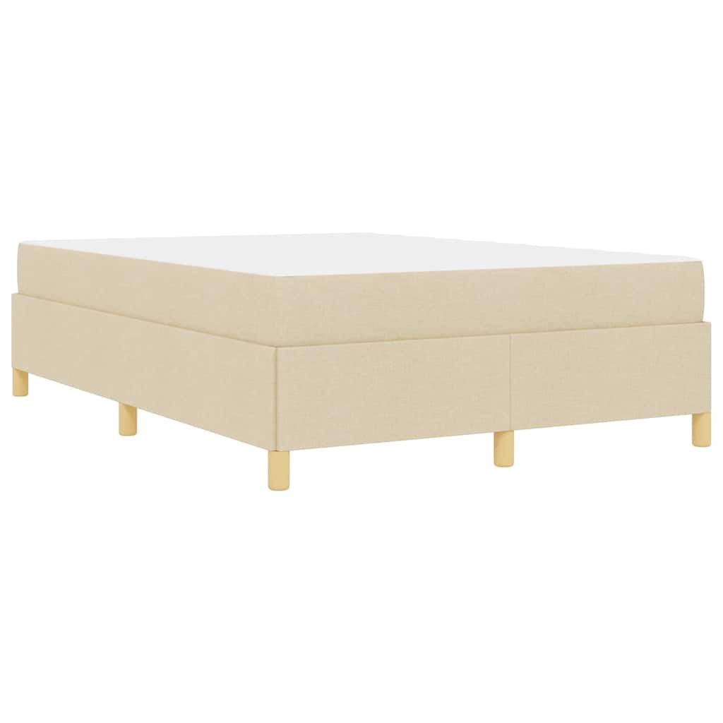 vidaXL Κρεβάτι με ελατήρια Κρέμα και Λευκό 160 x 200 cm ύφασμα