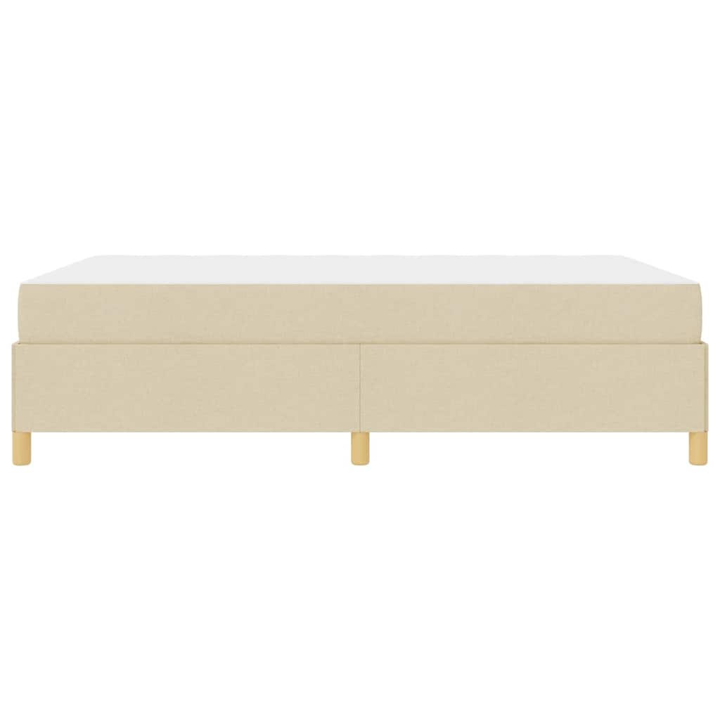 vidaXL Κρεβάτι με ελατήρια Κρέμα και Λευκό 160 x 200 cm ύφασμα