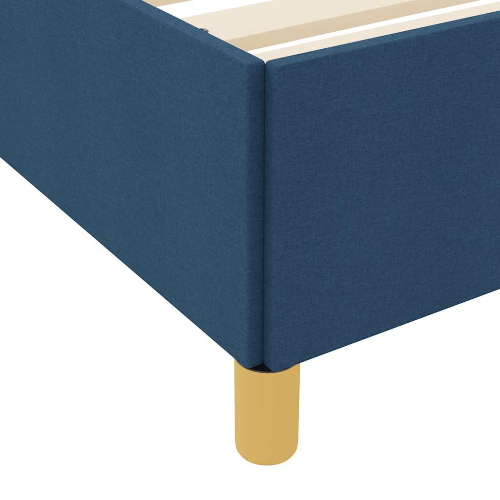vidaXL Κρεβάτι με ελατήρια Μπλε και άσπρο 160 x 200 cm ύφασμα