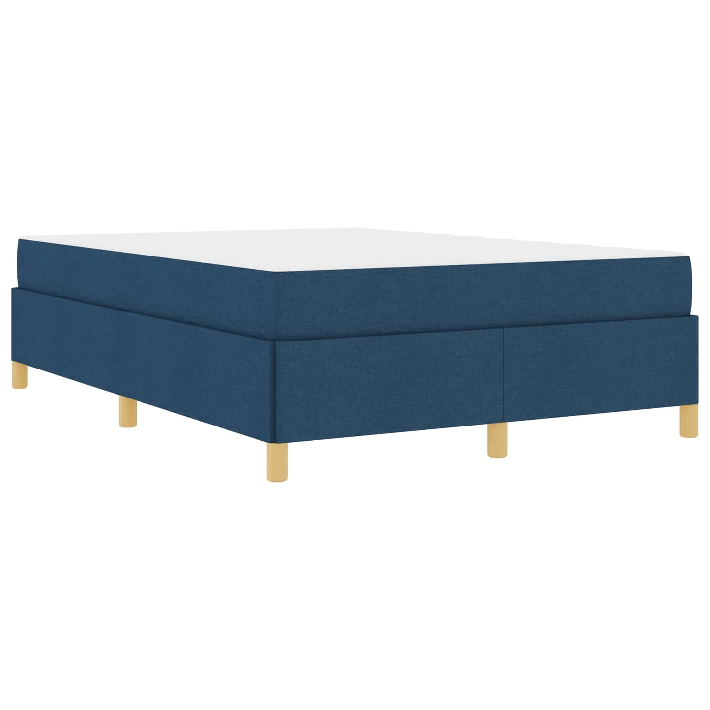 vidaXL Κρεβάτι με ελατήρια Μπλε και άσπρο 160 x 200 cm ύφασμα