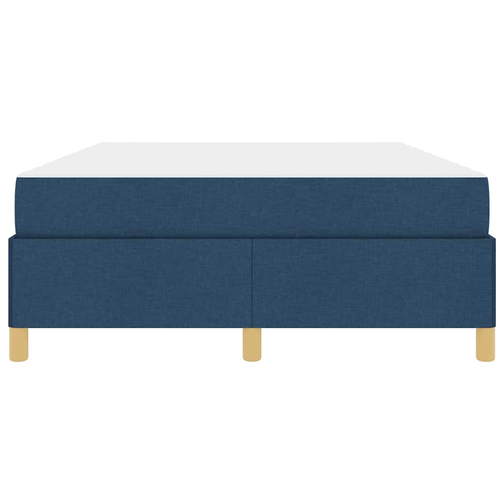 vidaXL Κρεβάτι με ελατήρια Μπλε και άσπρο 160 x 200 cm ύφασμα