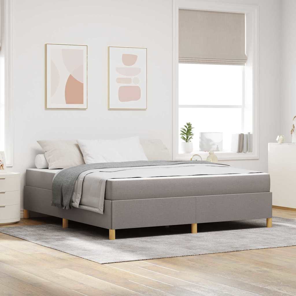 vidaXL Σκελετός Κρεβατιού με στρώμα Taupe 180 x 200 cm ύφασμα