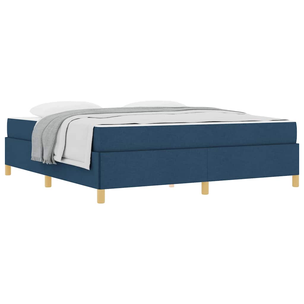 vidaXL Κρεβάτι με ελατήρια Μπλε και άσπρο 180 x 200 cm ύφασμα
