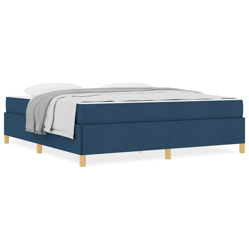 vidaXL Κρεβάτι με ελατήρια Μπλε και άσπρο 180 x 200 cm ύφασμα