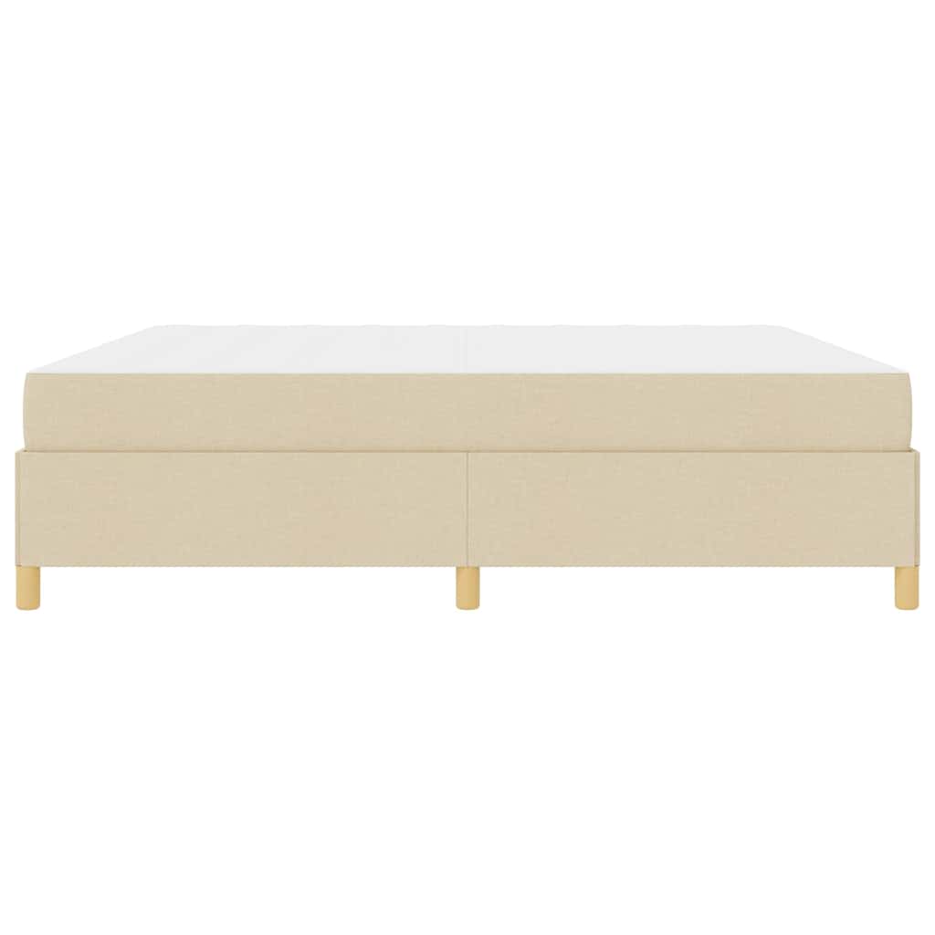vidaXL Σκελετός Κρεβατιού με στρώμα Κρεμ 200 x 200 cm ύφασμα