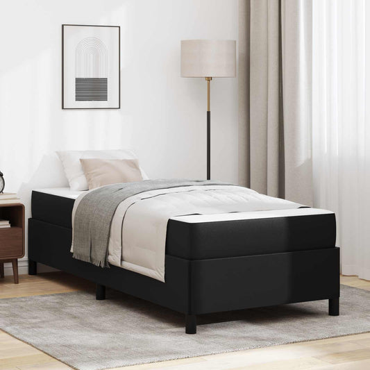 vidaXL Σκελετός Κρεβατιού με στρώμα Μαύρο 90 x 190 cm ύφασμα
