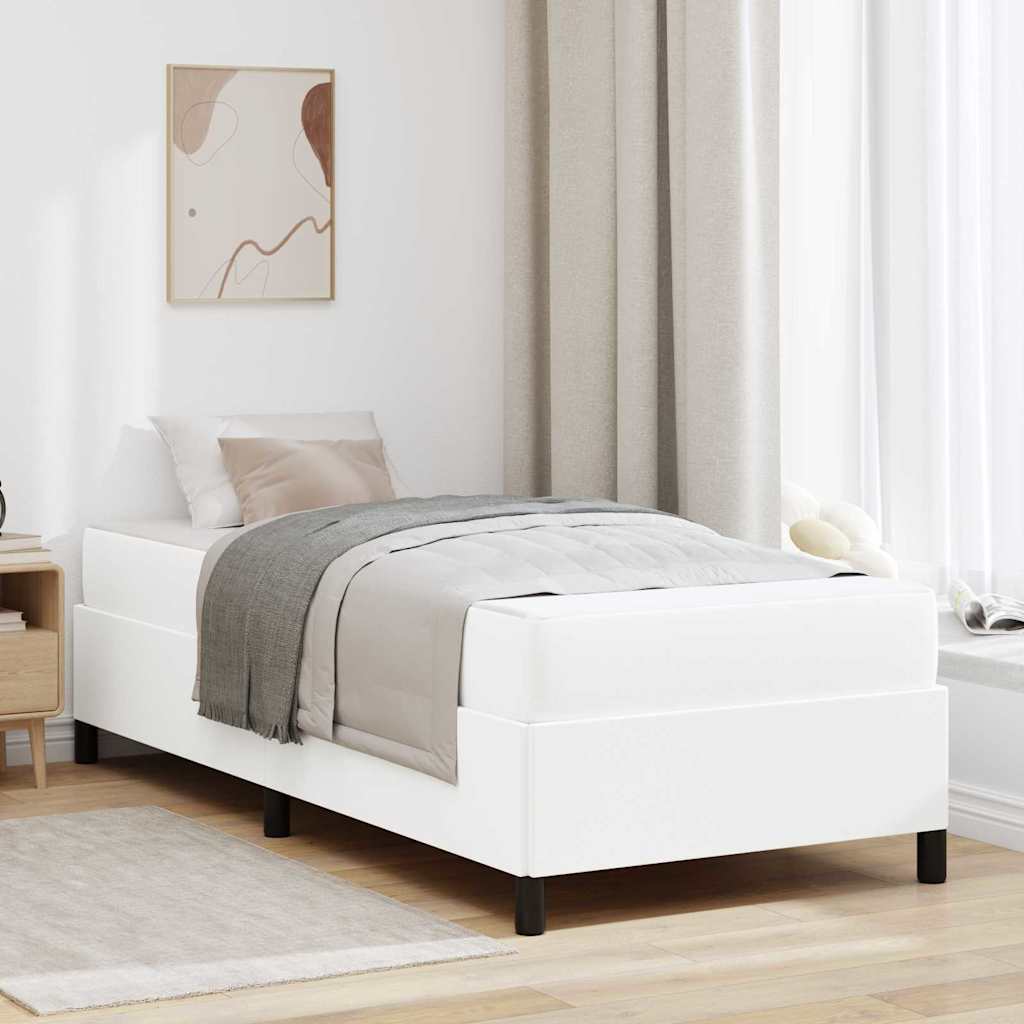 vidaXL Σκελετός Κρεβατιού με στρώμα Λευκό 90 x 190 cm ύφασμα