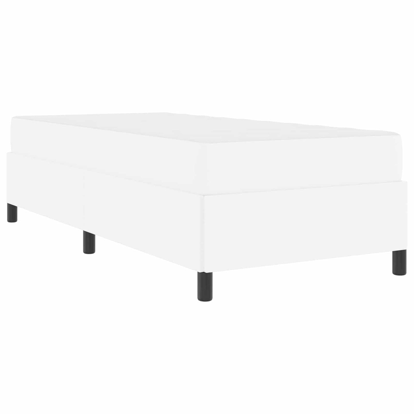 vidaXL Σκελετός Κρεβατιού με στρώμα Λευκό 90 x 190 cm ύφασμα