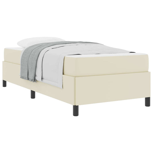 vidaXL Σκελετός Κρεβατιού με στρώμα Κρεμ 90 x 190 cm ύφασμα
