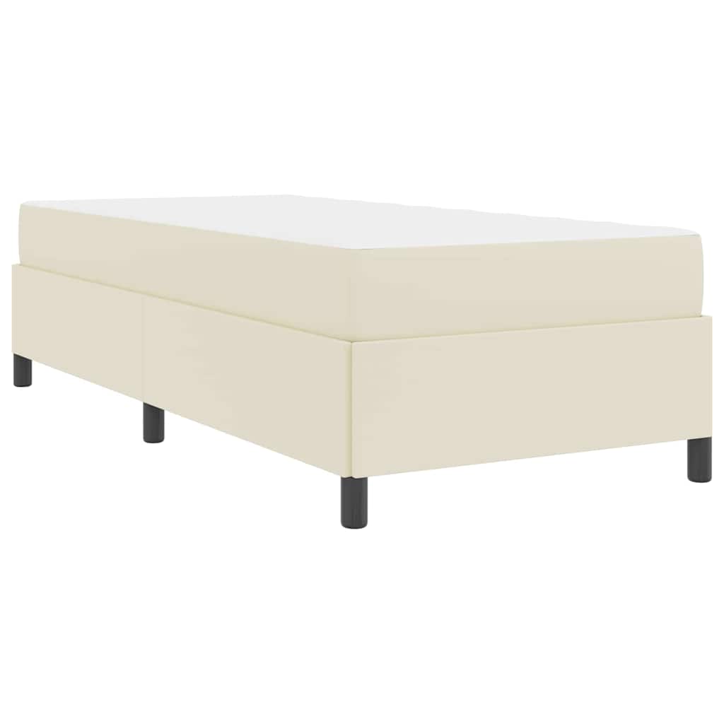 vidaXL Σκελετός Κρεβατιού με στρώμα Κρεμ 90 x 190 cm ύφασμα