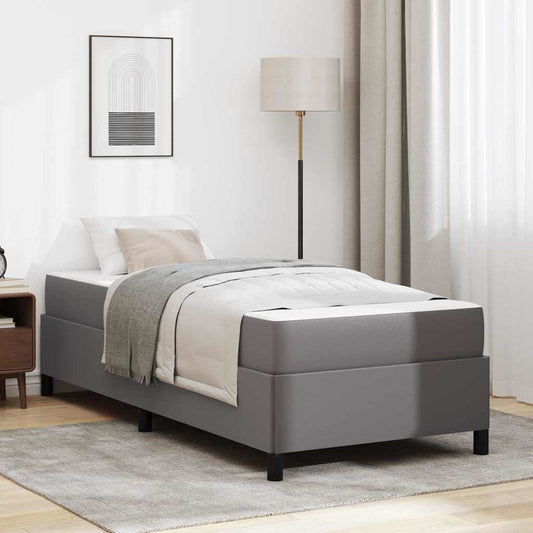 vidaXL Σκελετός Κρεβατιού με στρώμα Γκρι 90 x 190 cm ύφασμα