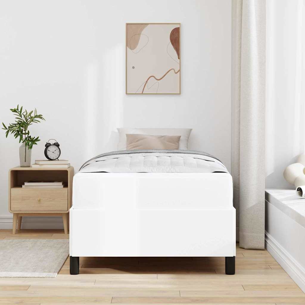 vidaXL Σκελετός Κρεβατιού με στρώμα Λευκό 90 x 200 cm ύφασμα