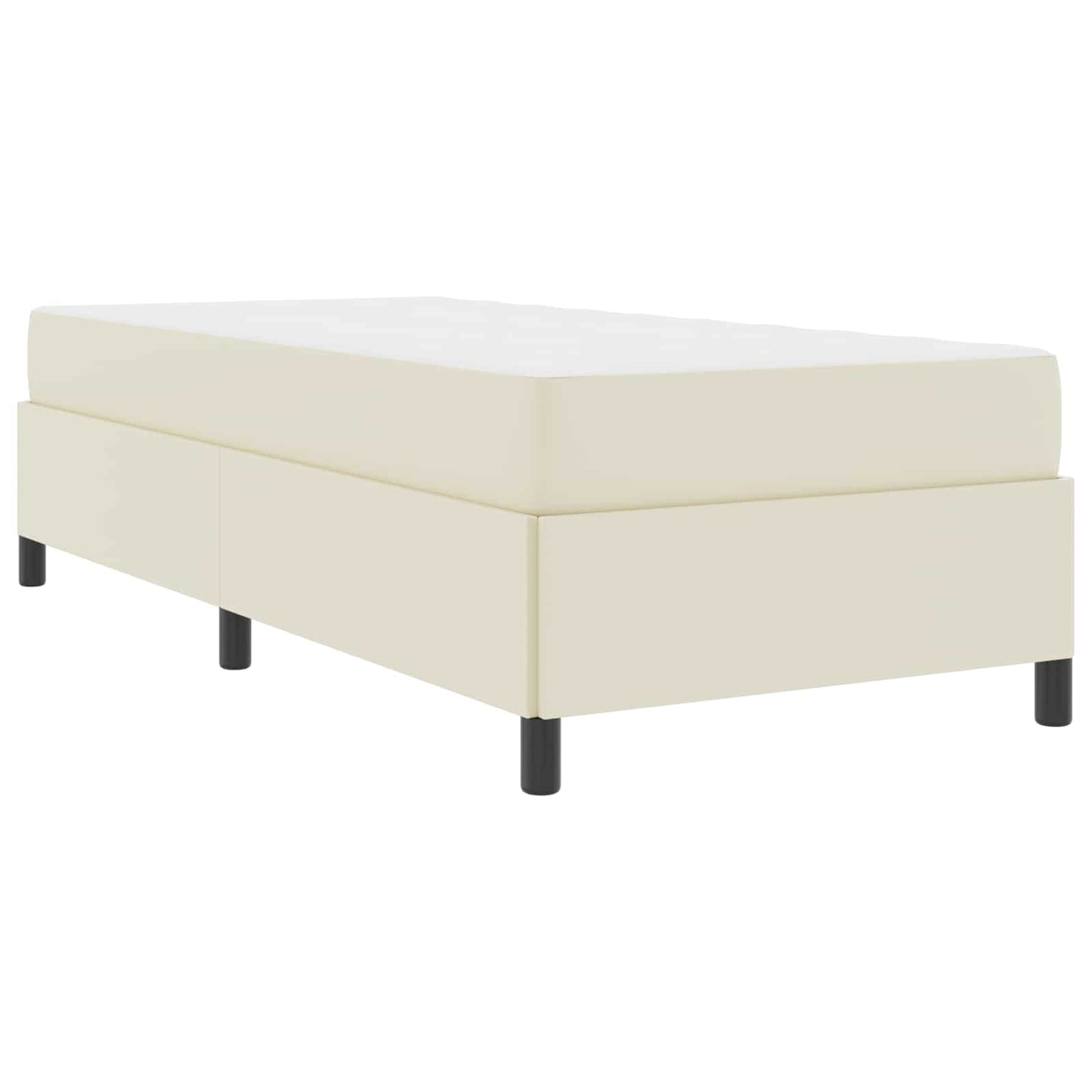 vidaXL Σκελετός Κρεβατιού με στρώμα Κρεμ 90 x 200 cm ύφασμα