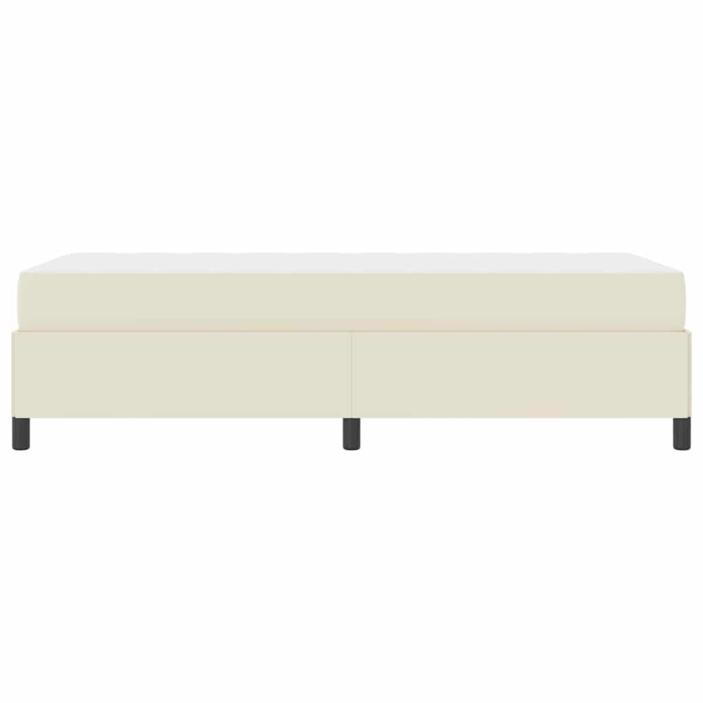 vidaXL Σκελετός Κρεβατιού με στρώμα Κρεμ 90 x 200 cm ύφασμα