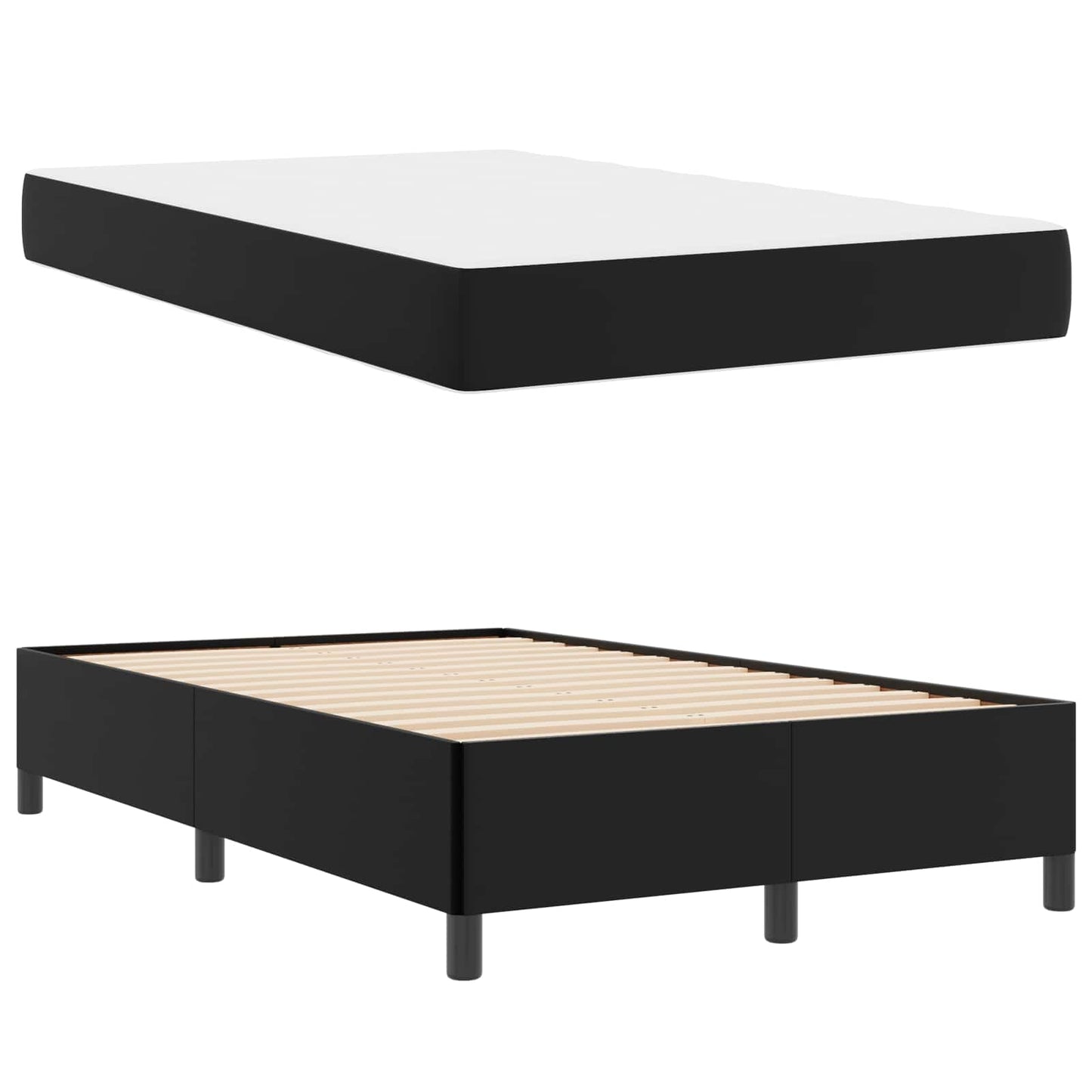 vidaXL Σκελετός Κρεβατιού με στρώμα Μαύρο 120 x 190 cm ύφασμα
