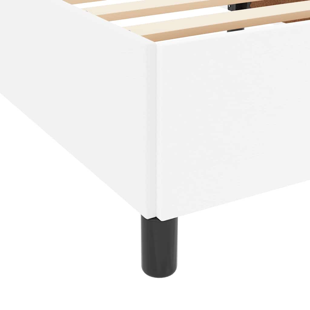 vidaXL Σκελετός Κρεβατιού με στρώμα Λευκό 120 x 190 cm ύφασμα