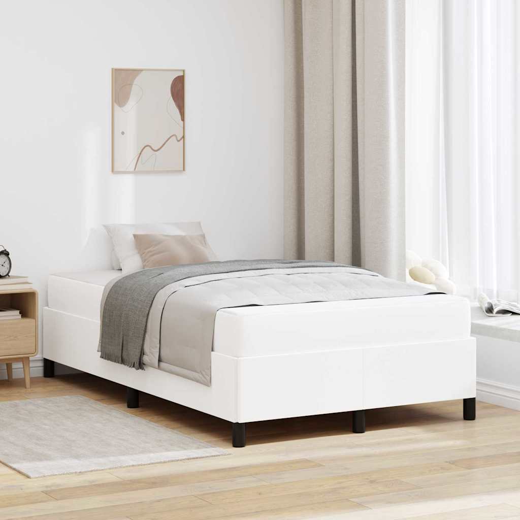 vidaXL Σκελετός Κρεβατιού με στρώμα Λευκό 120 x 190 cm ύφασμα