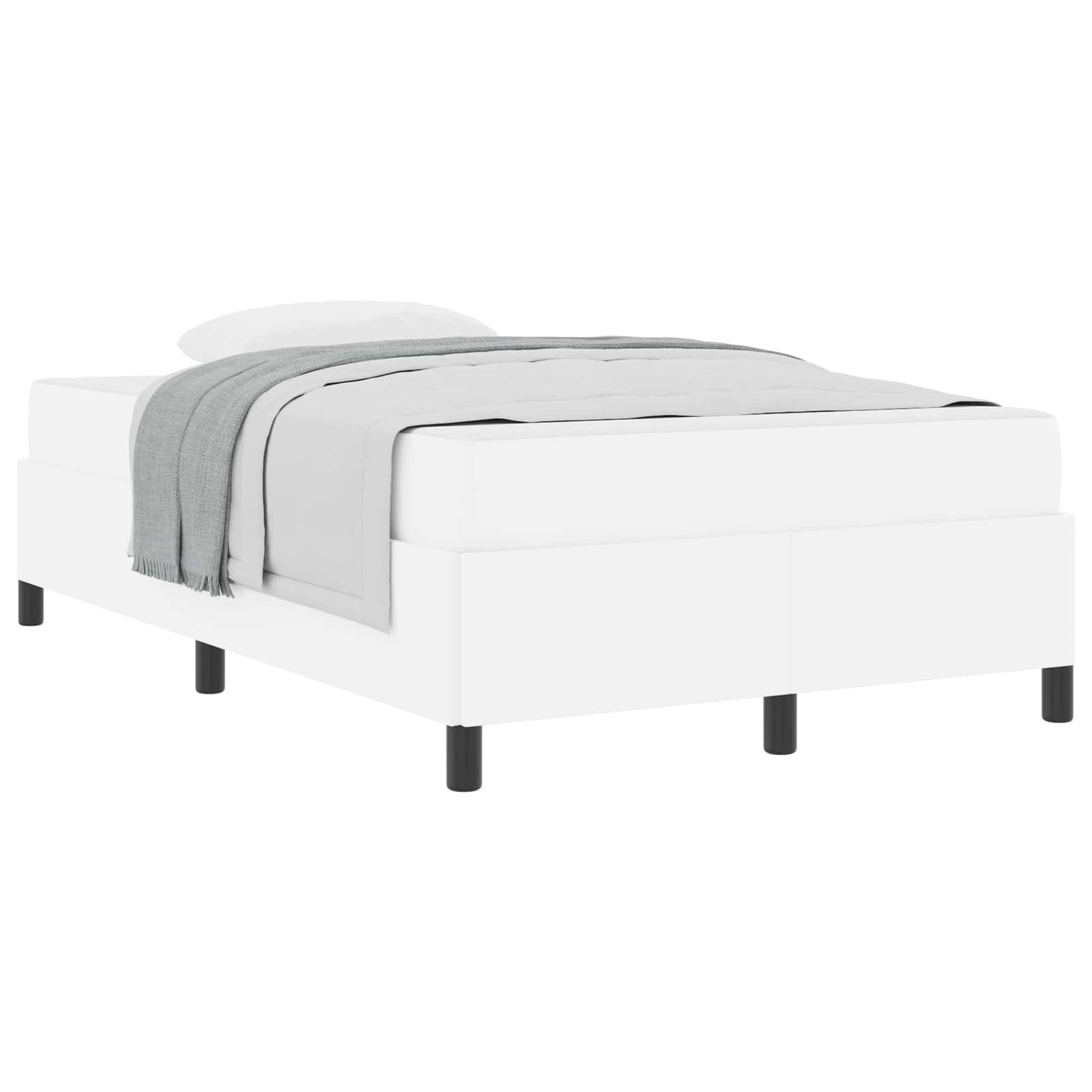 vidaXL Σκελετός Κρεβατιού με στρώμα Λευκό 120 x 190 cm ύφασμα