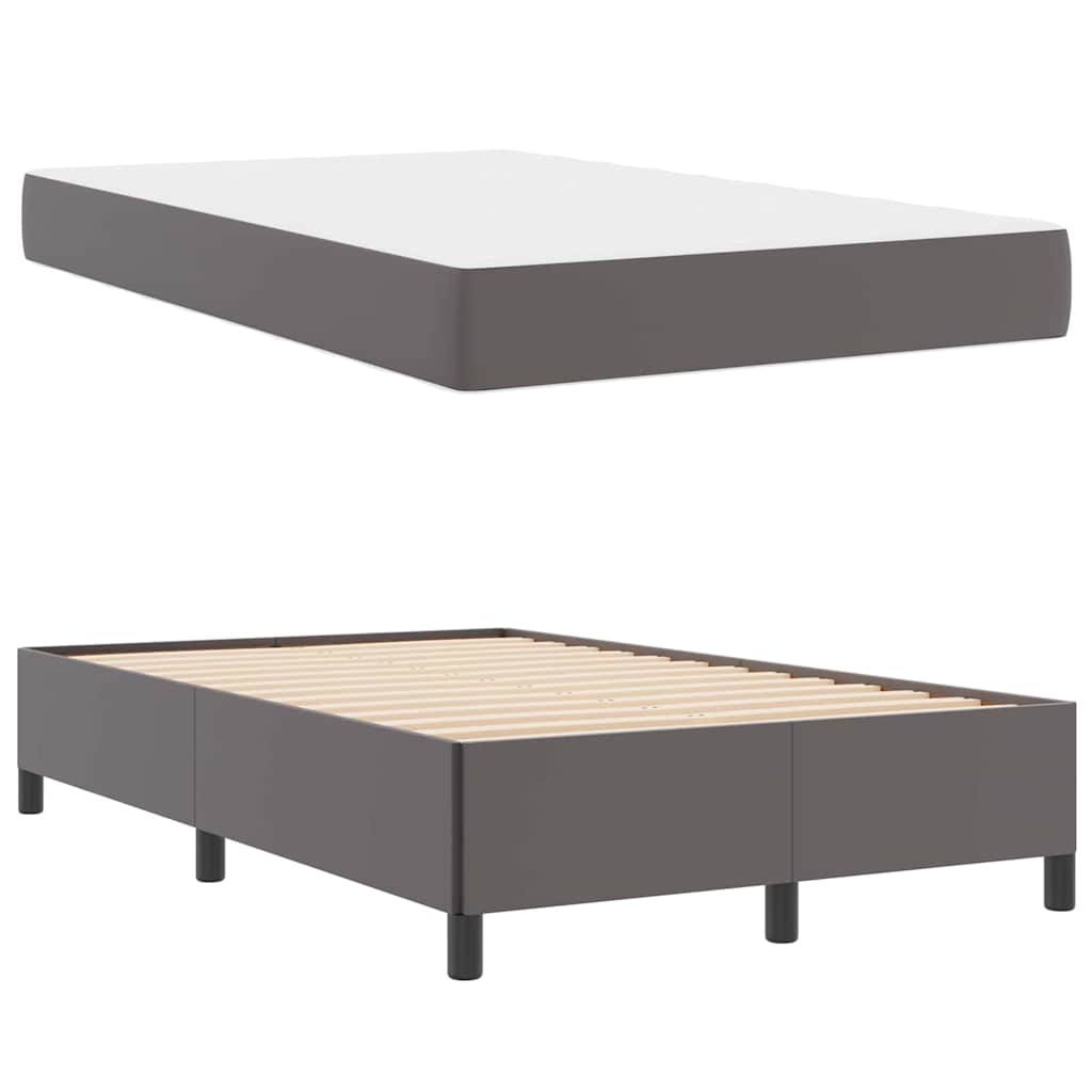 vidaXL Σκελετός Κρεβατιού με στρώμα Γκρι 120 x 190 cm ύφασμα