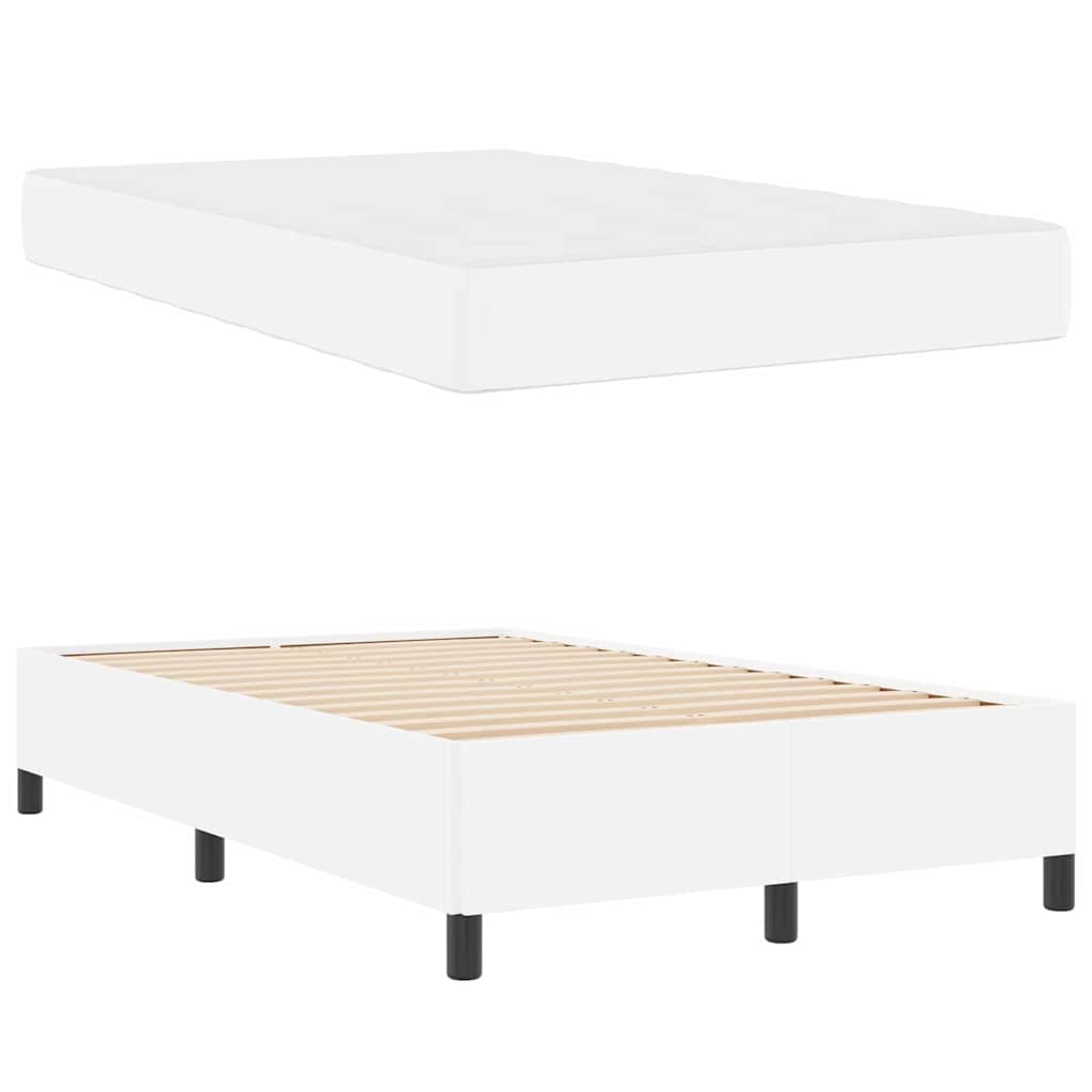 vidaXL Σκελετός Κρεβατιού με στρώμα Λευκό 120 x 200 cm ύφασμα