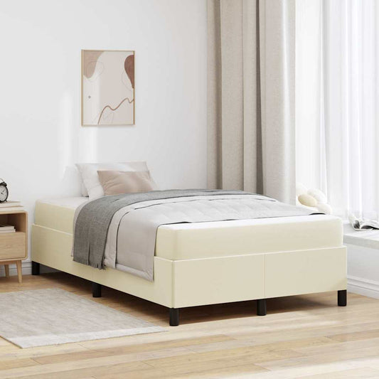 vidaXL Σκελετός Κρεβατιού με στρώμα Κρεμ 120 x 200 cm ύφασμα