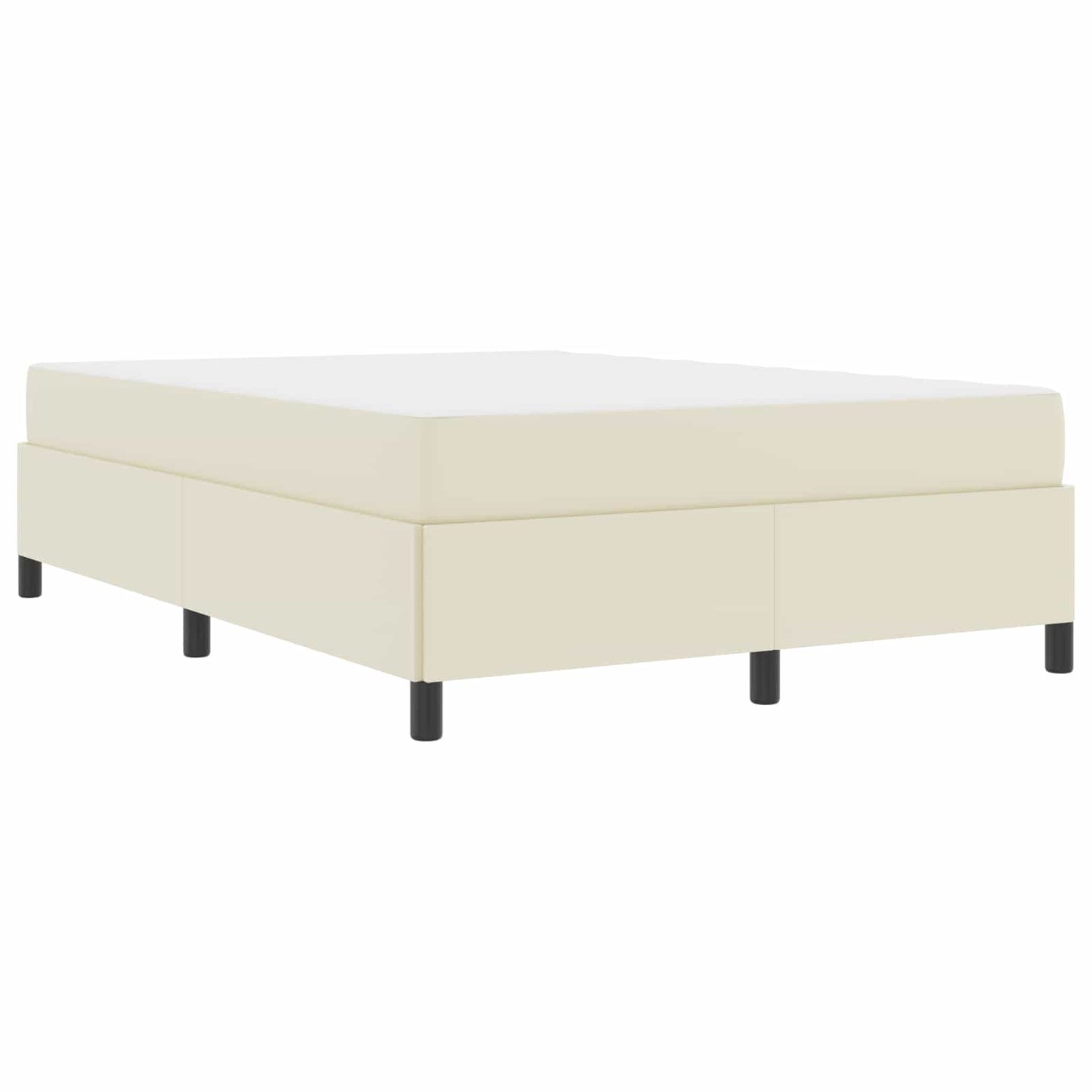 vidaXL Σκελετός Κρεβατιού με στρώμα Κρεμ 140 x 190 cm ύφασμα