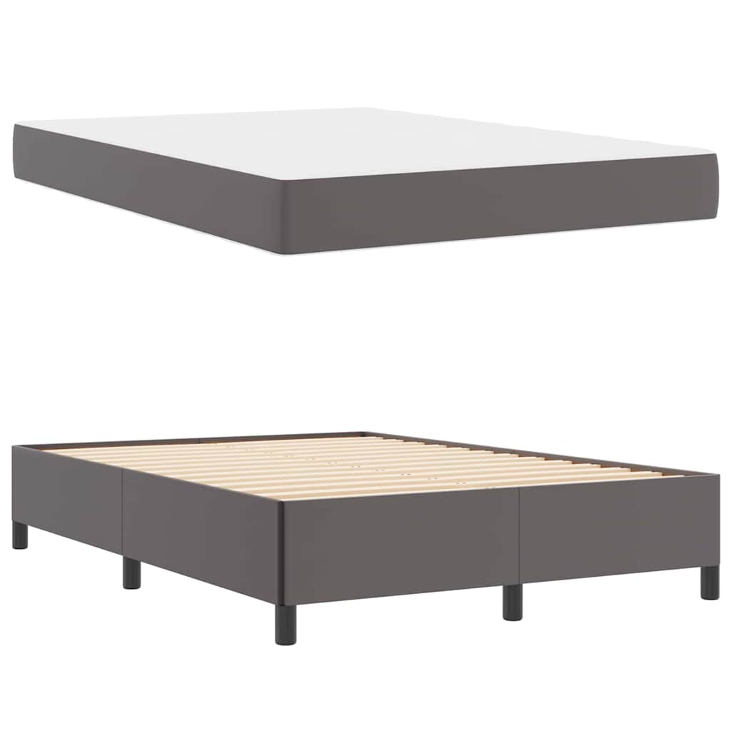 vidaXL Σκελετός Κρεβατιού με στρώμα Γκρι 140 x 200 cm ύφασμα