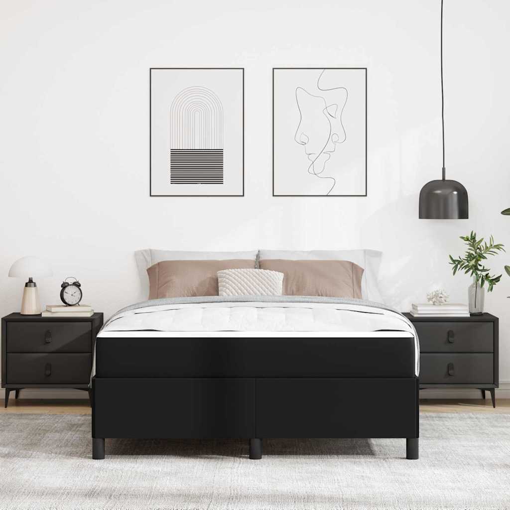 vidaXL Σκελετός Κρεβατιού με στρώμα Μαύρο 160 x 200 cm ύφασμα