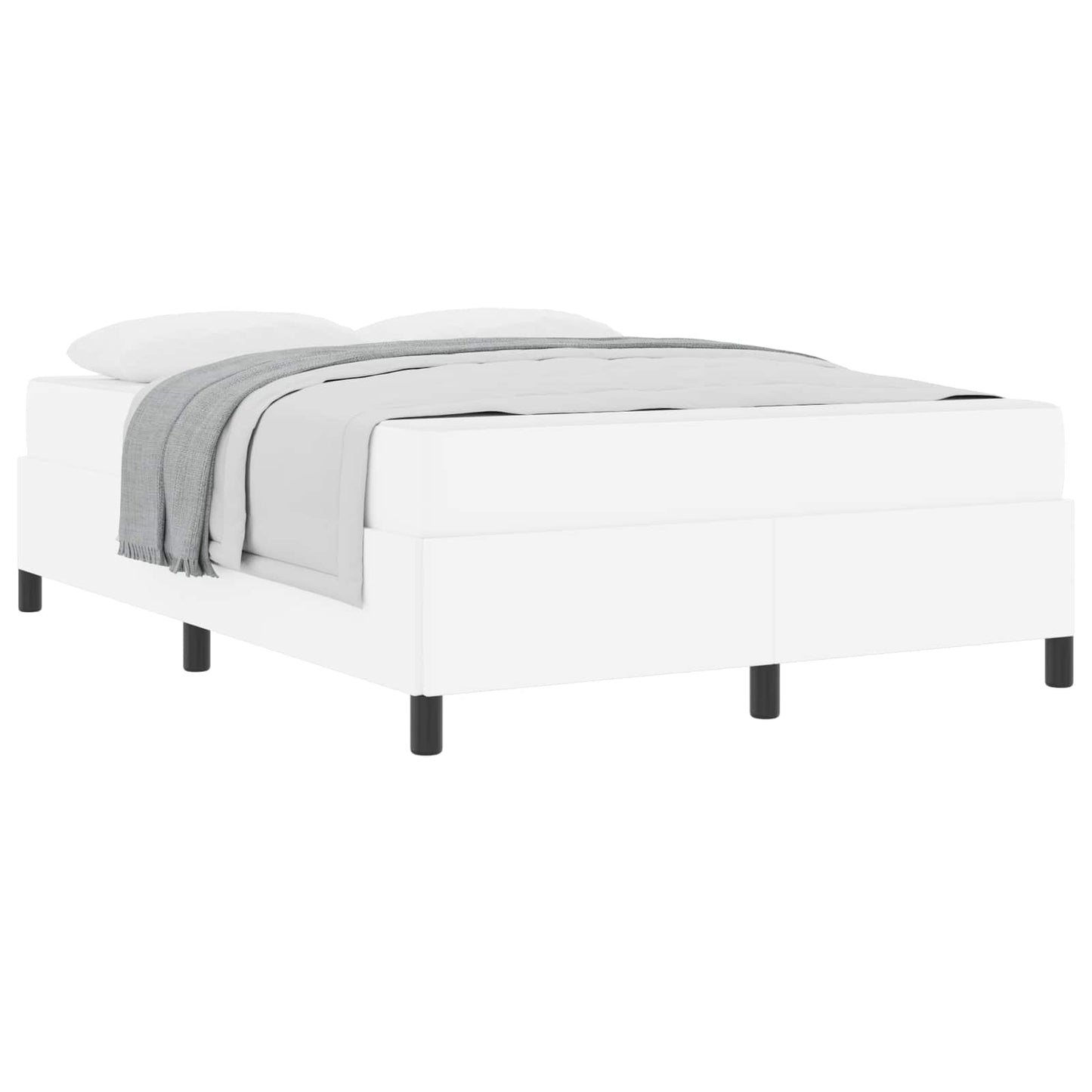 vidaXL Σκελετός Κρεβατιού με στρώμα Λευκό 160 x 200 cm ύφασμα