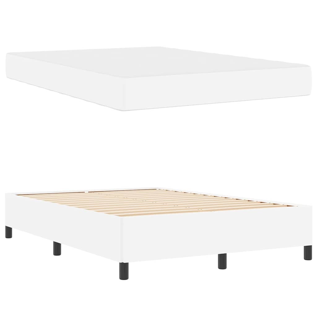 vidaXL Σκελετός Κρεβατιού με στρώμα Λευκό 160 x 200 cm ύφασμα