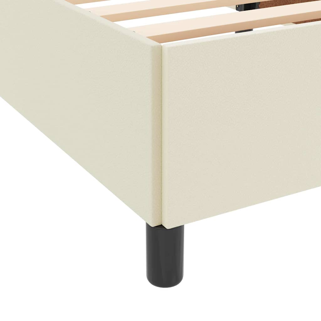 vidaXL Σκελετός Κρεβατιού με στρώμα Κρεμ 160 x 200 cm ύφασμα