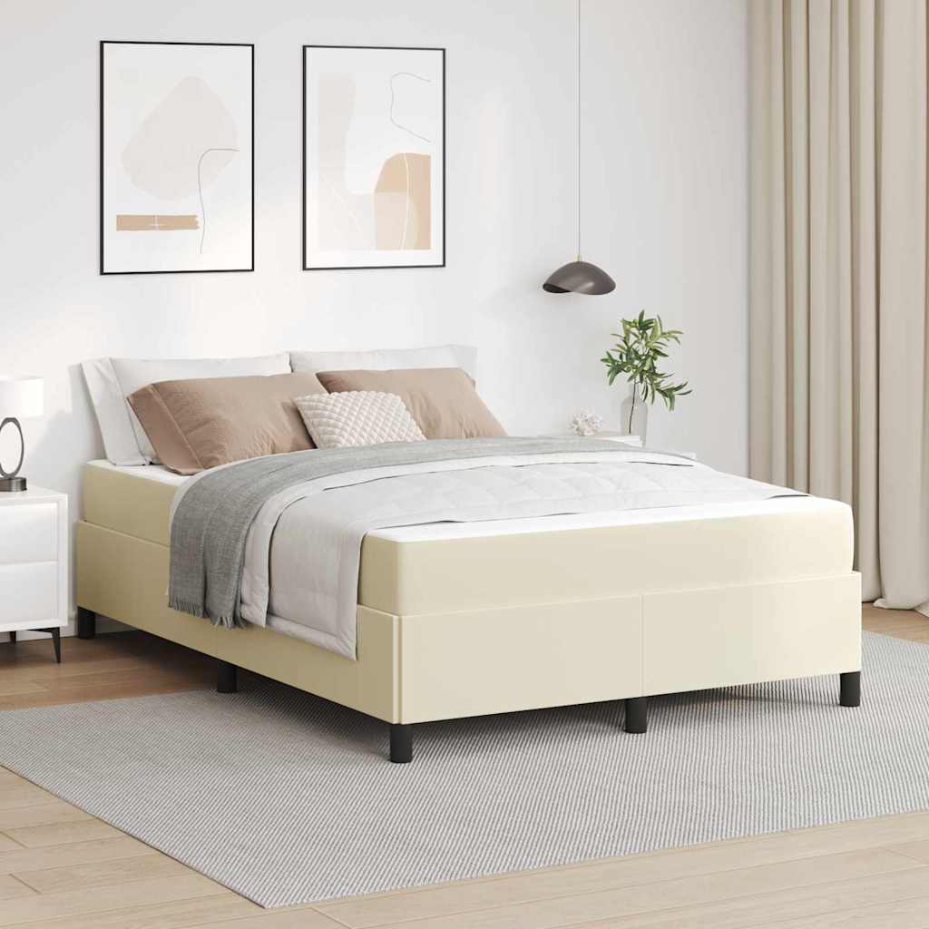 vidaXL Σκελετός Κρεβατιού με στρώμα Κρεμ 160 x 200 cm ύφασμα